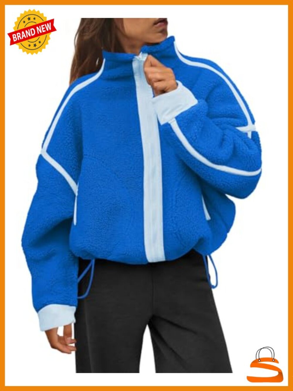 Sherpa Fleece Jacket Zip Up Fuzzy Coat Women's Outdoor